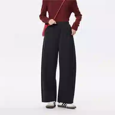 佐丹奴 破骨松紧腰针织阔腿长裤休闲裤 女款