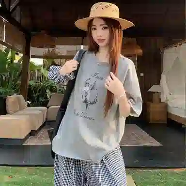 木清清 圆领百搭宽松显瘦休闲套装 女款