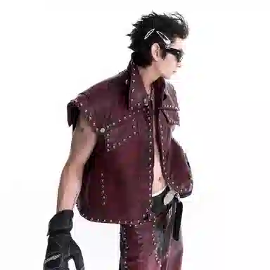 START EXCEED END Punk Studded Leather Vest