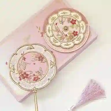 未来枫情 桃花镜手持化妆镜 古典