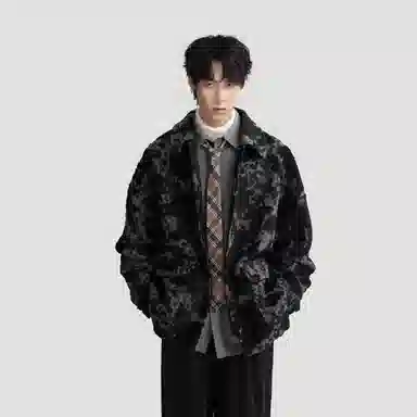 HERBEL Irregular Jacquard Coat