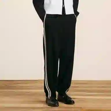 速写 宽松侧边织带运动束脚休闲裤 男