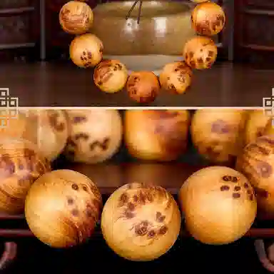 書卓 财富小圆满沪身 复古民族风大颗粒素珠 转运珠文玩念珠百搭饰品#好运 手链 崖柏 手串 男女同款情侣款