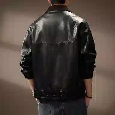贵色 美式高端老钱风撞色翻领复古机能风高品质舒适夹克外套皮衣 男女同款