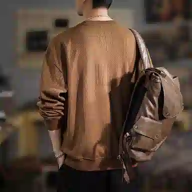 遨宇 美式休闲复古经典森系风简约百搭户外潮牌设计感上衣卫衣 男款