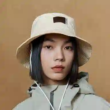 特步 休闲 聚酯纤维 渔夫帽 男女同款情侣款 米白