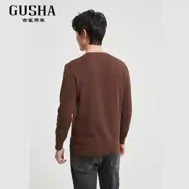 古鲨 休闲简约圆领针织衫 男款