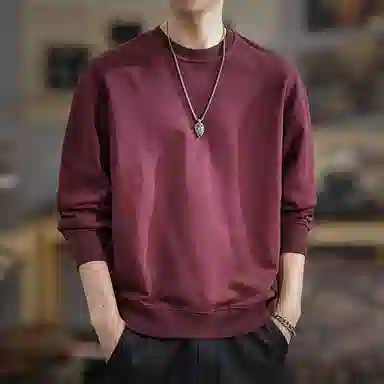 遨宇 美式复古休闲经典潮牌简约重磅内搭百搭户外打底衫宽松上衣卫衣 男款
