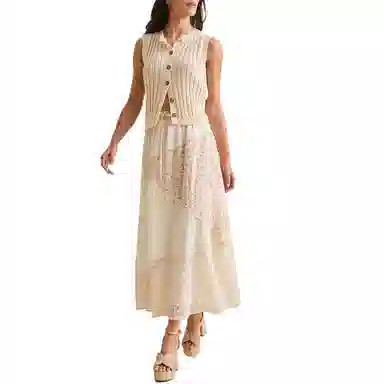 ALTAR'D STATE Aster Floral Midi Skirt