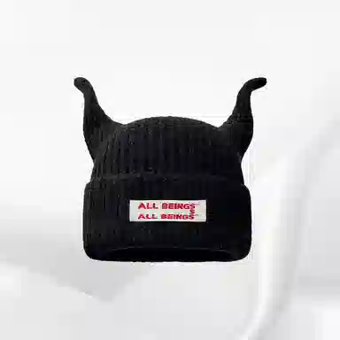 恩僾德 可爱搞怪触角针织保暖百搭显脸小护耳 聚酯纤维 绒线帽 男女同款情侣款