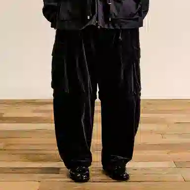 速写 灯芯绒多口袋工装宽松休闲裤 男款
