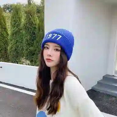 恩僾德 日系可爱小熊耳小众百搭高颜值帽子女冬季显脸小鹿角米色百搭保暖护耳针织帽 涤纶 绒线帽 男女同款情侣款