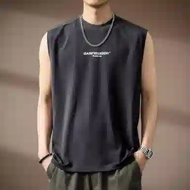 贵色 美式吸湿排汗宽松速干百搭上衣设计感英伦风无袖背心 男女同款