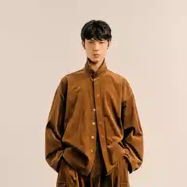 速写 街头纽扣复古灯芯绒潮流休闲长袖夹克 男款