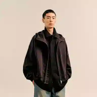 速写 舒适宽松连帽拉链长袖卫衣 男款