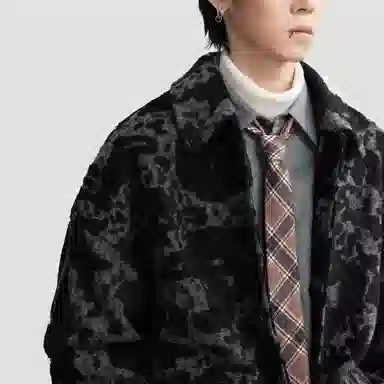 HERBEL Irregular Jacquard Coat