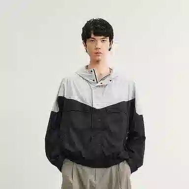 速写 宽松轻薄长袖连帽夹克外套 男款