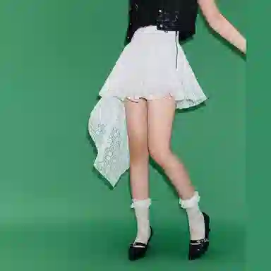 CHUU High Waist A-Line Skirt White