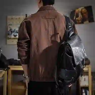 遨宇 美式休闲复古潮牌拼接痞帅工装极简风宽松百搭肌理感户外百搭外套夹克 男款