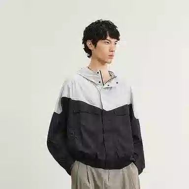 速写 宽松轻薄长袖连帽夹克外套 男款