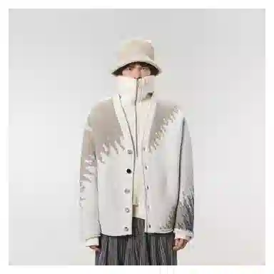 速写 休闲撞色长袖毛针织衫 男女同款