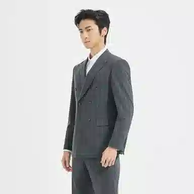 利郎 条纹双排扣复古时尚西装套装 男款