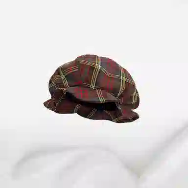 恩僾德 风铃彩色泡泡格纹八角水母显脸小个性逃跑乐园高颜值小众 涤纶 贝雷帽 男女同款情侣款