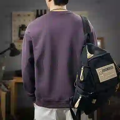 遨宇 美式复古休闲潮流经典圆领卫衣 男款