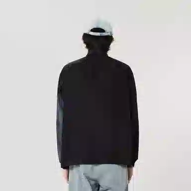 速写 撞色宽松落肩长袖衬衫 男女同款