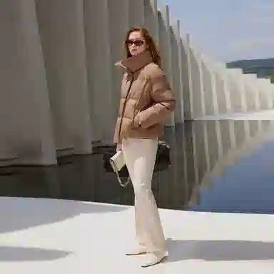 波司登 鹅绒立领短款厚款纯色面包服羽绒服 女款