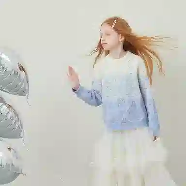 青蛙王子 时尚洋气舒适百搭软糯亲肤长袖毛衣 条纹蓝 中小童