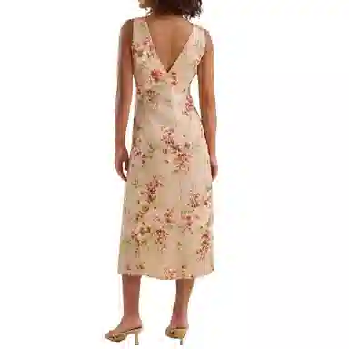 ALTAR'D STATE Andie Floral Satin Midi Dress