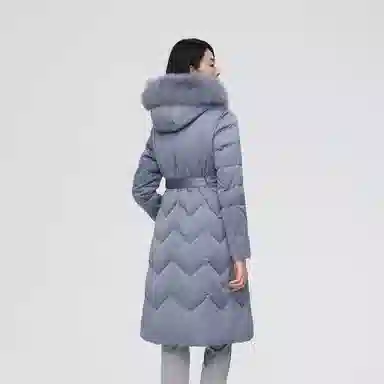 波司登 连帽有毛鹅绒长款羽绒服 女款