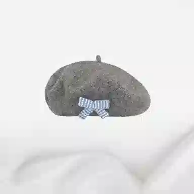 恩僾德 蝴蝶结毛呢小众百搭高颜值韩版保暖加厚显脸小蓓蕾帽#好运 聚酯纤维 贝雷帽 男女同款情侣款