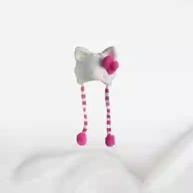 恩僾德 日系可爱甜美猫咪保暖骑车系带 聚酯纤维 绒线帽 男女同款情侣款