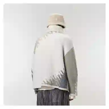 速写 休闲撞色长袖毛针织衫 男女同款