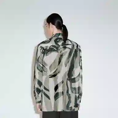 速写 城市实验室 满印嘻哈艺术长袖情侣衬衫 男女同款