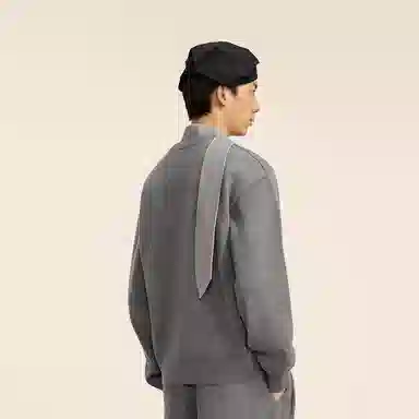 速写 纯色混纺宽松打底毛衣 男款
