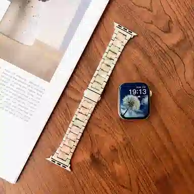 老佳 苹果适用 手表表带 金属 树脂材质 时尚树脂拼接金属表带男女通用