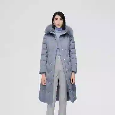 波司登 连帽有毛鹅绒长款羽绒服 女款