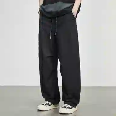 童先森 潮流纯色中腰长裤休闲裤 男款