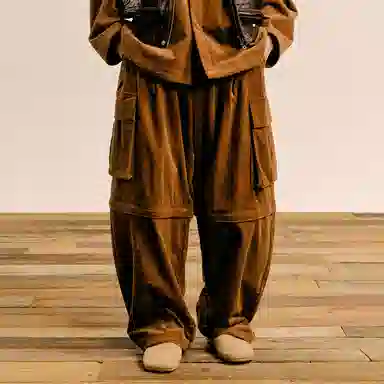 速写 灯芯绒多口袋工装宽松休闲裤 男款