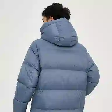 美特斯邦威 国潮纯色休闲长款连帽羽绒服 男款