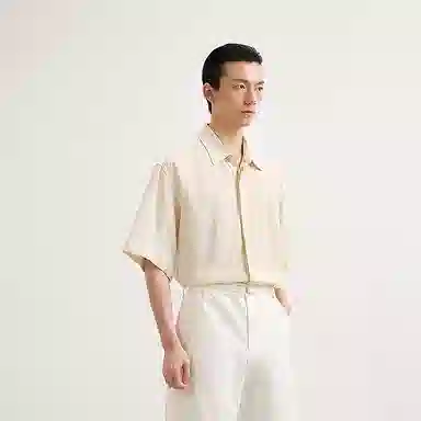 速写 简约时尚舒适宽松休闲短袖衬衫 男款
