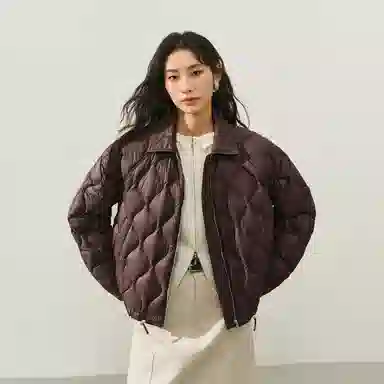 太平鸟 小葫芦简约轻薄宽松白鸭绒外套羽绒服 女款