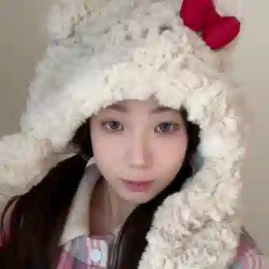 恩僾德 毛茸茸可爱卡通小熊小众百搭蝴蝶结帽子围巾一体保暖显脸小两件套女秋冬季加绒保暖#好运 涤纶 绒线帽 男女同款情侣款