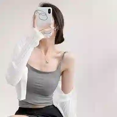 木清清 法式蕾丝露背带胸垫背心纯欲内搭打底外穿美背文胸一体吊带 女款