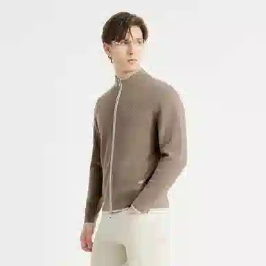 利郎 半高领时尚百搭开衫毛衫秋季有型毛衣 男款