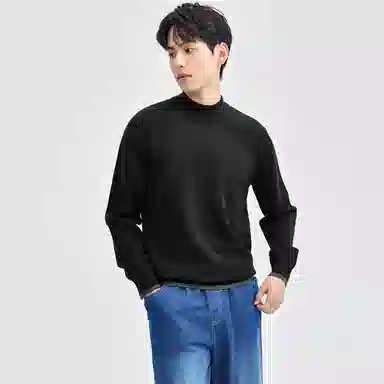 佐丹奴 纯色半高领套头针织衫 男