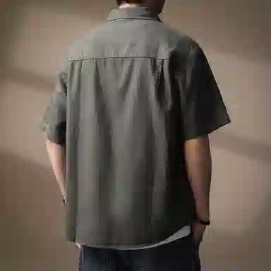 贵色 港风小香风多口袋衬衣上衣美式高街休闲垂感慵懒工装短袖衬衫 男女同款